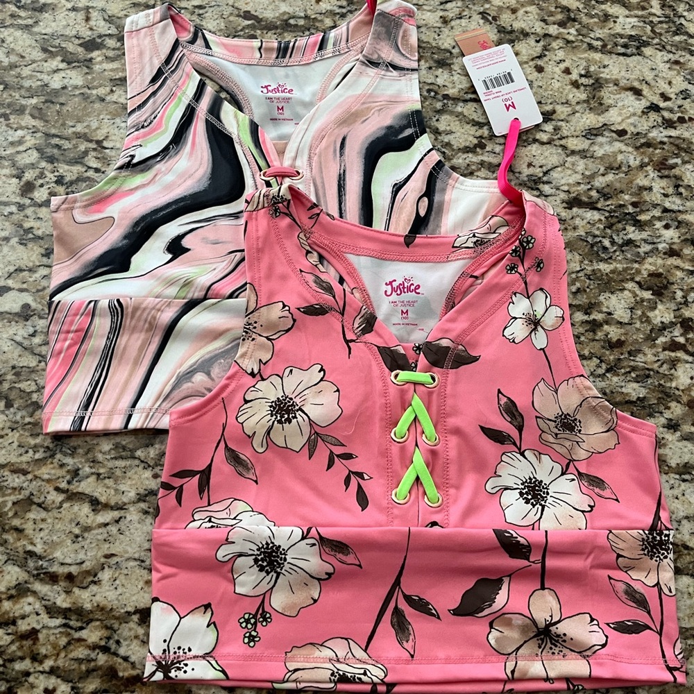 2 NWT justice sports bras